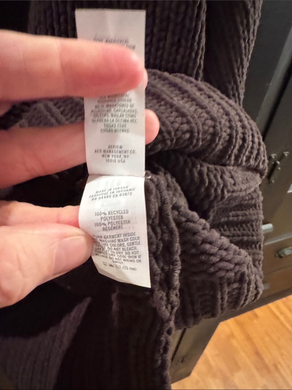 aerie Chunky Ribbed Crew Sweater cinder brown - Picture 6 of 11